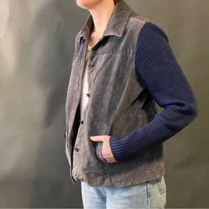 Live a Little Gray and Blue Vest Jacket